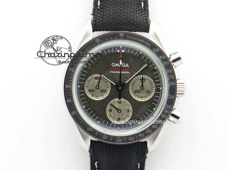 0314 Speedmaster Apollo XVII Gray Dial On Black Nylon Strap Manual Winding Chrono Movement FastDry 8208
